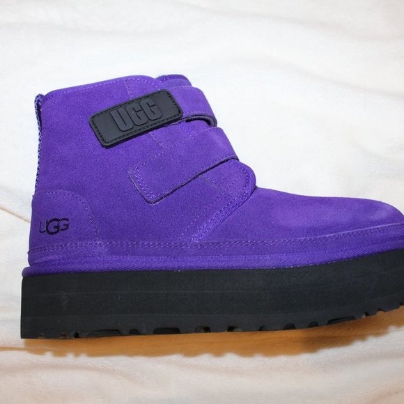 NIB YOUTH 4 5 WOMEN'S 6 7 SUEDE PLATFORM ANKLE WINTER BOOTS PURPLE - Picture 8 of 10